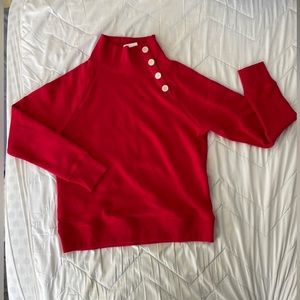 J Crew Tartan wide button-collar sweatshirt Small.